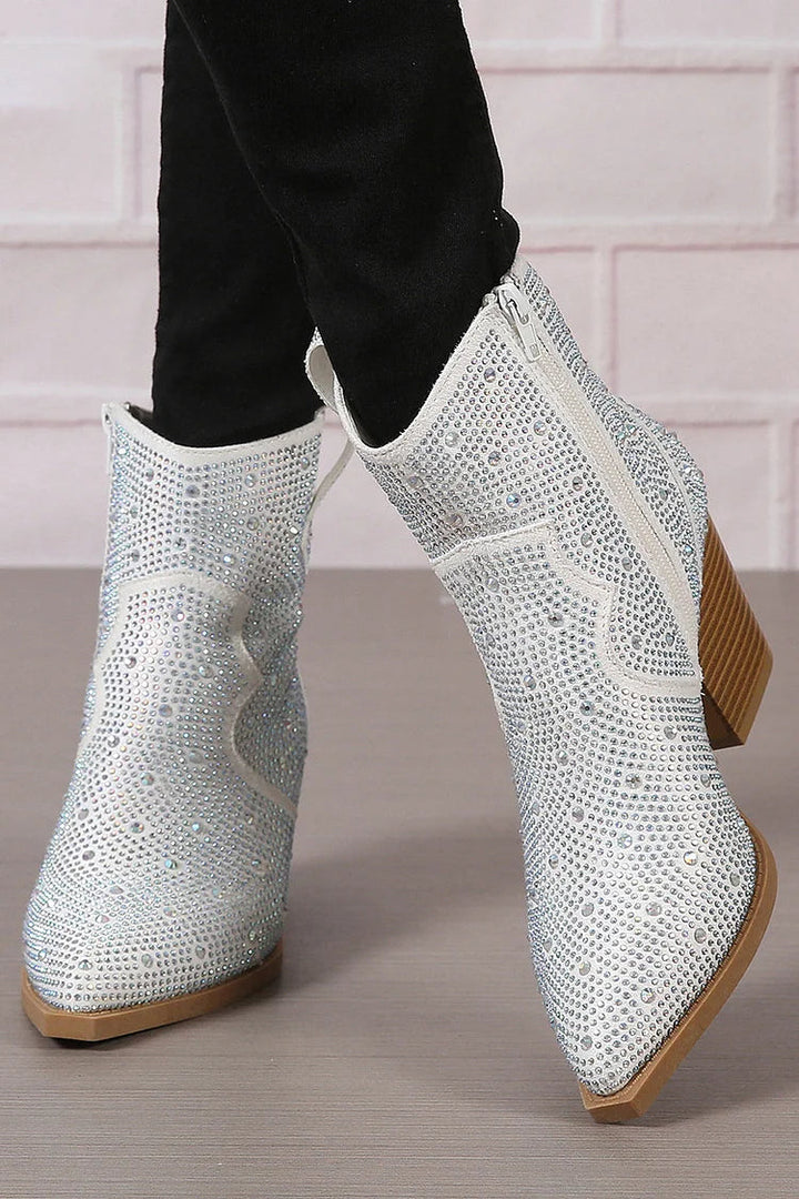 Melas | Elegant ankle boots with patchwork and zip