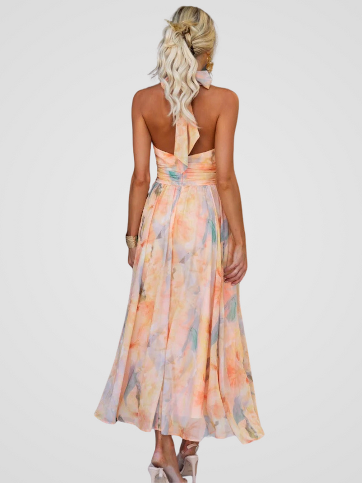Sarah | Peach flower dress