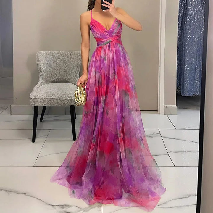Giselle - Charming Maxi Dress with Floral Pattern